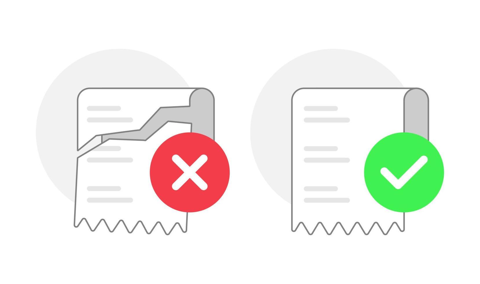successful, failed payment vector icon illustration