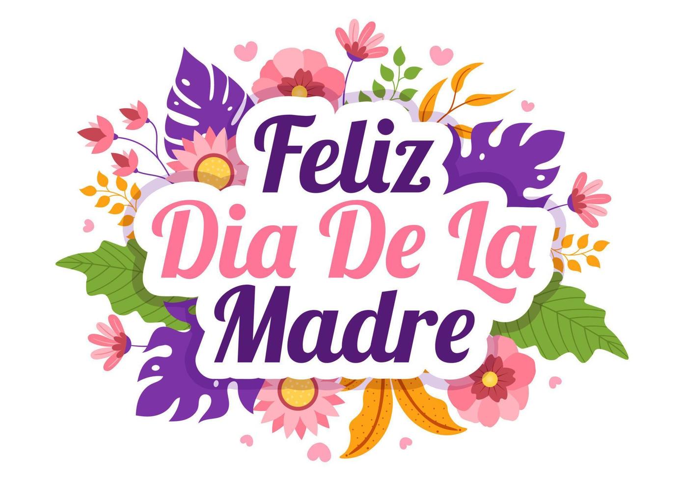 Feliz Dia De La Madre Illustration with Celebrating Happy Mother Day and Cute Kids in Flat Cartoon Hand Drawn for Web Banner or Landing Page Templates vector