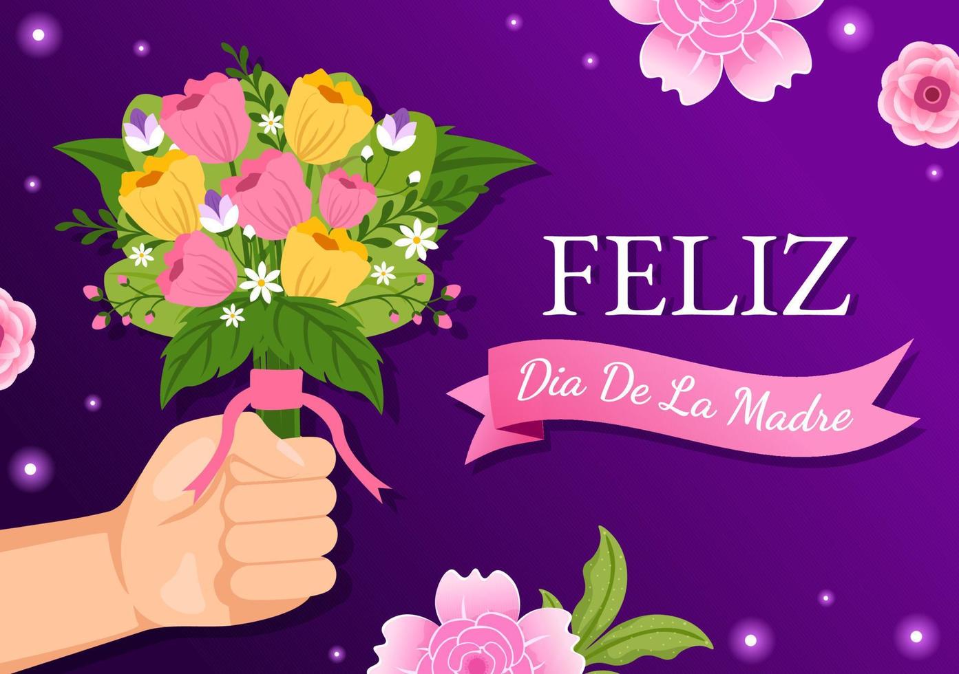 feliz dia Delaware la madre ilustración con celebrando contento madre día y linda niños en plano dibujos animados mano dibujado para web bandera o aterrizaje página plantillas vector