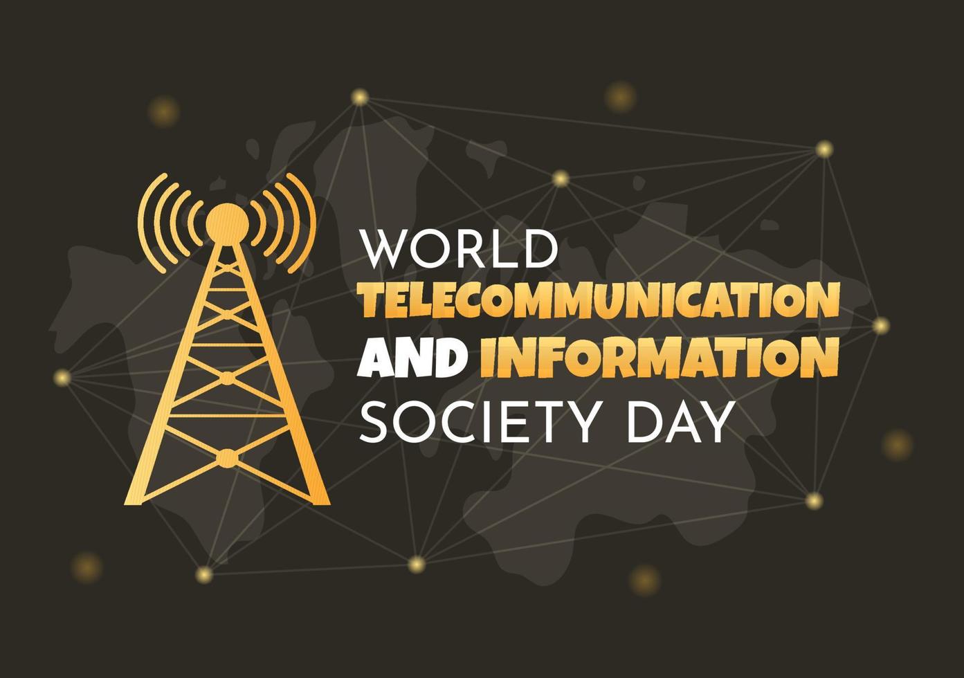 World Telecommunication and Information Society Day on May 17 Illustration with Communications Network Across Earth Globe in Hand Drawn Templates vector