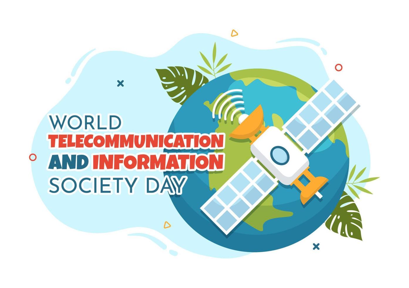 World Telecommunication and Information Society Day on May 17 Illustration with Communications Network Across Earth Globe in Hand Drawn Templates vector