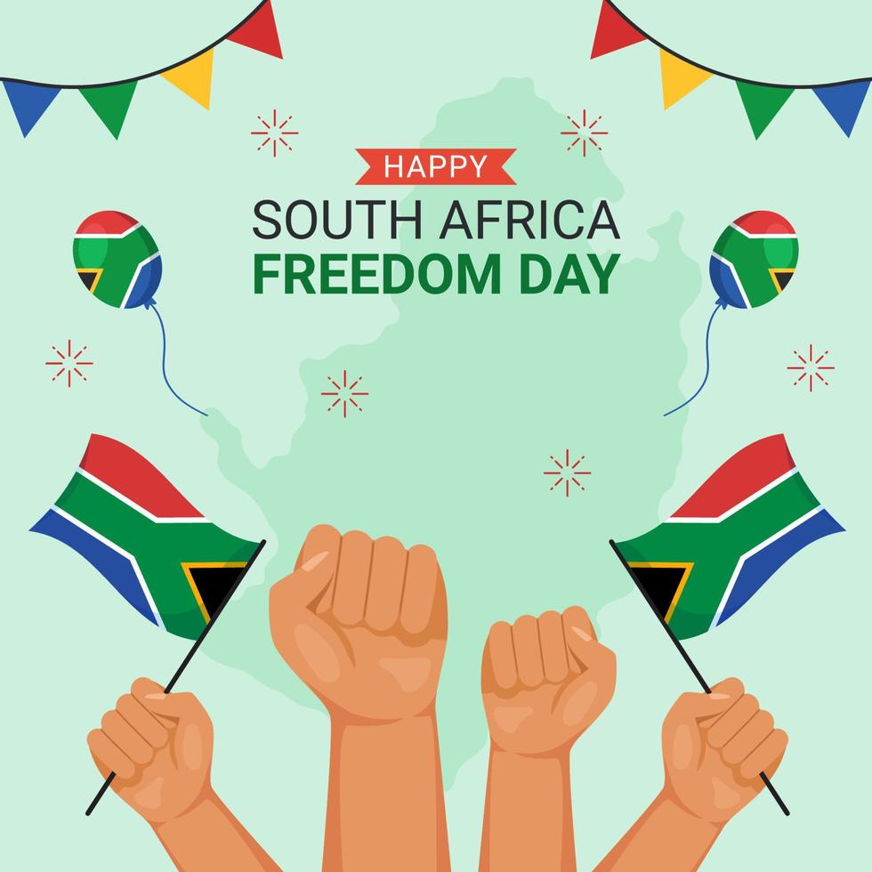 Happy South Africa Freedom Day Social Media Background Illustration Hand Drawn Templates vector