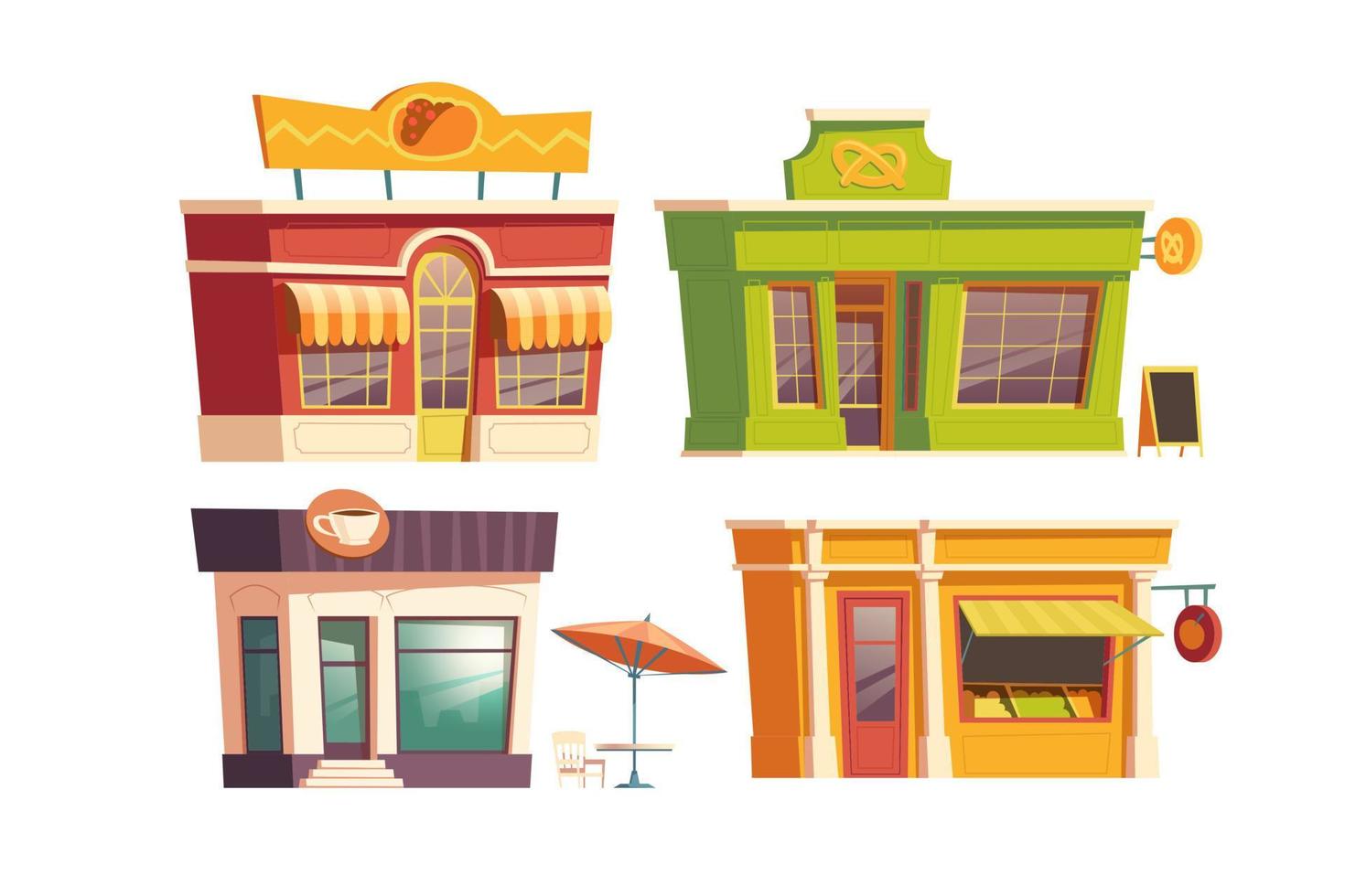Fast food restaurant building cartoon vector