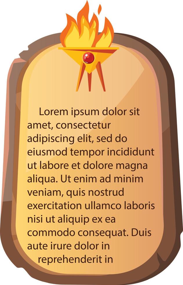 Stone board, clay tablet and Egyptian hieroglyphs vector