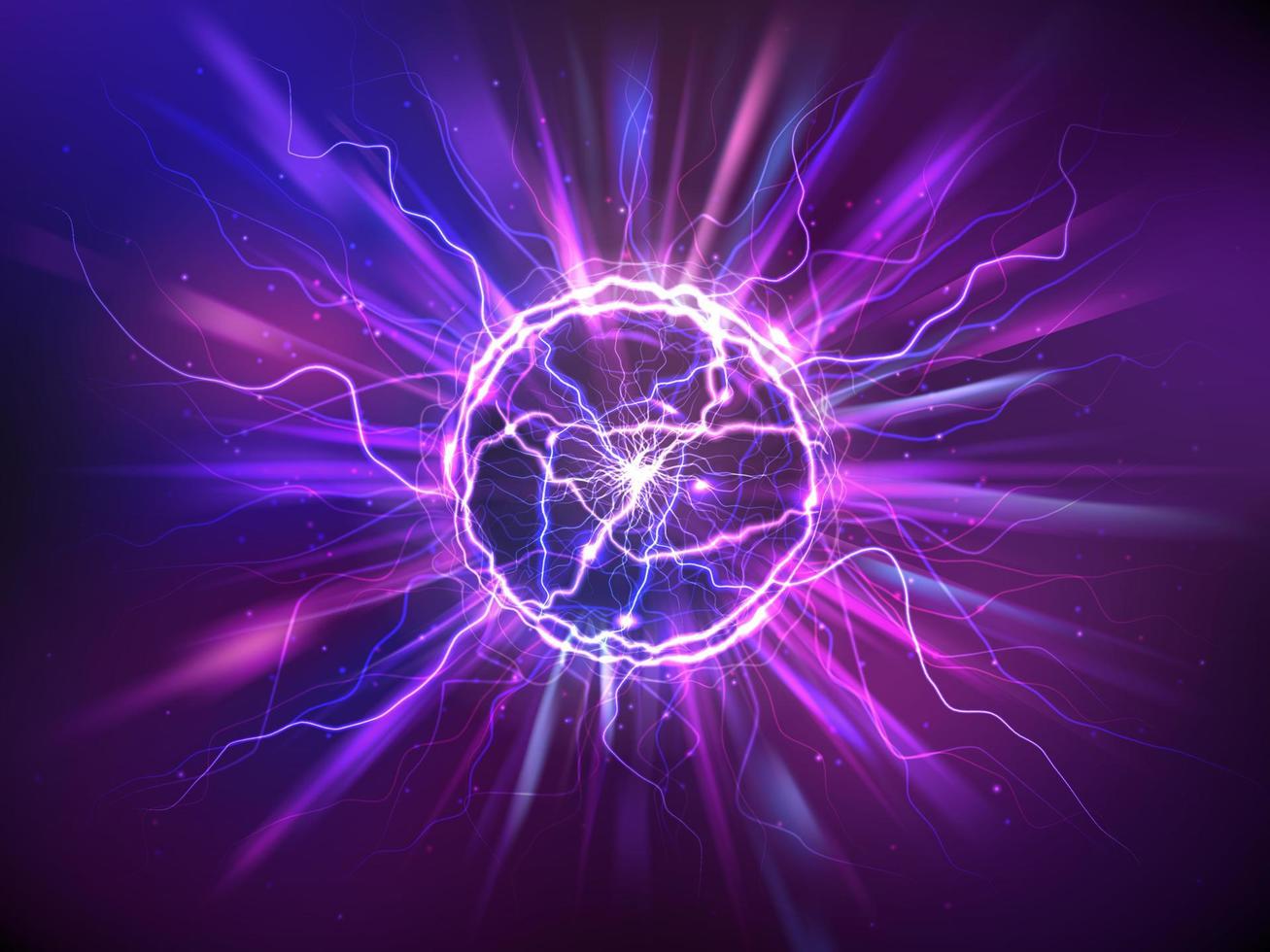 Realistic electric ball or abstract plasma sphere vector