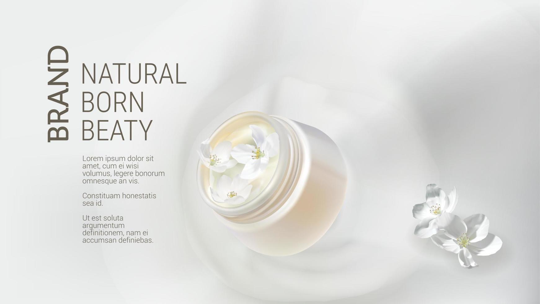 Poster for organic natural cream with jasmine vector