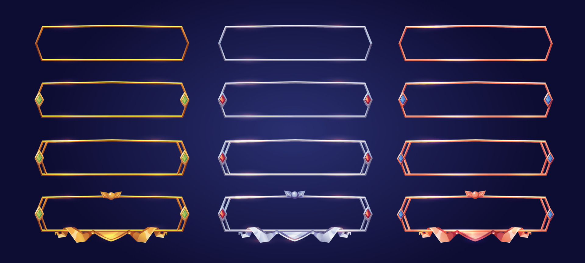 Medieval game frame, ui metal fantasy border, 21493242 Vector Art at