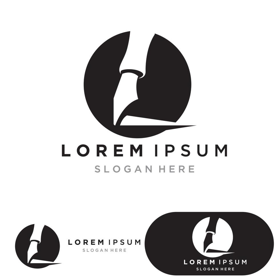 Feather pen Logo template vector