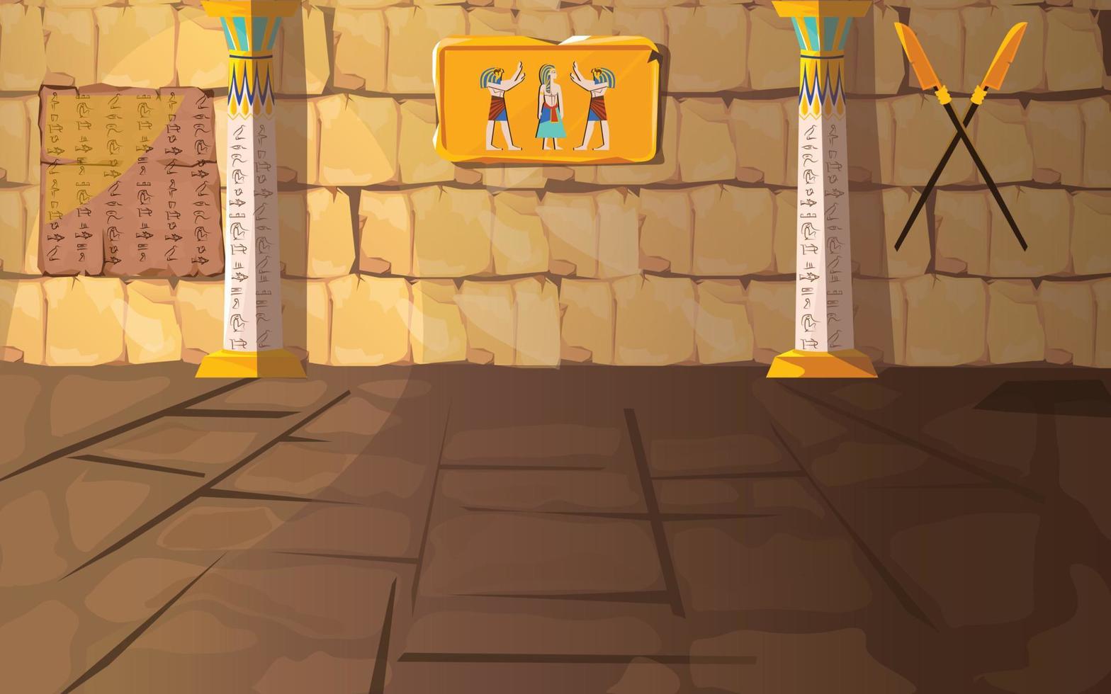 Ancient Egypt pharaoh tomb or temple room vector