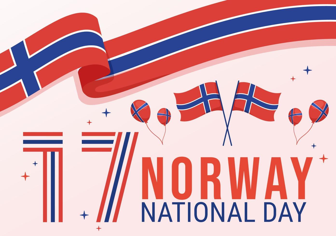 Norway National Day on May 17 Illustration with Flag Norwegian and