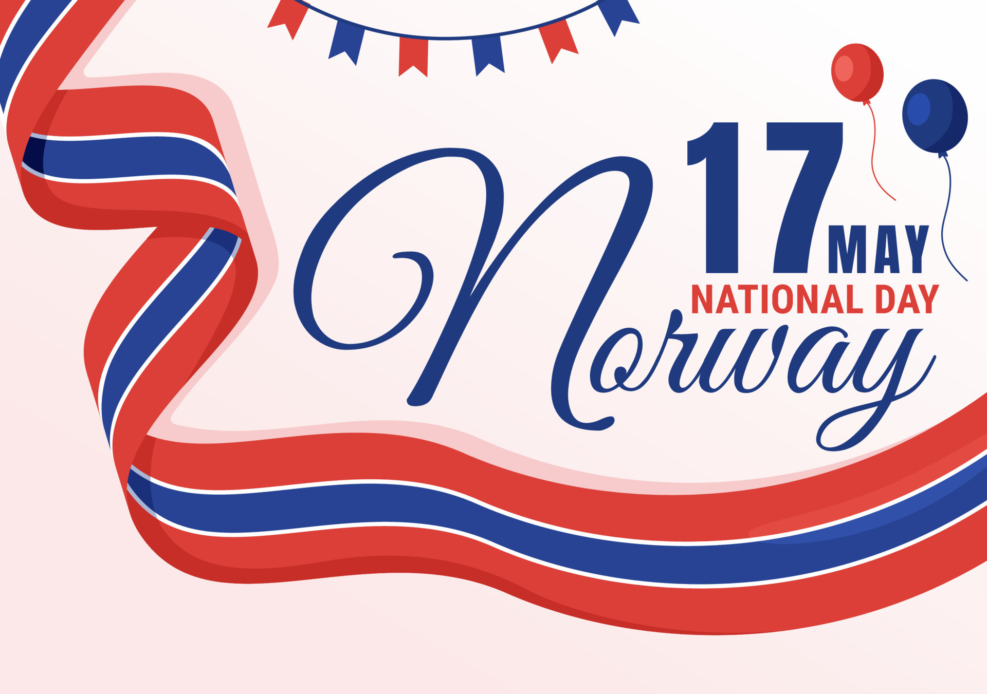 Norway National Day on May 17 Illustration with Flag Norwegian and