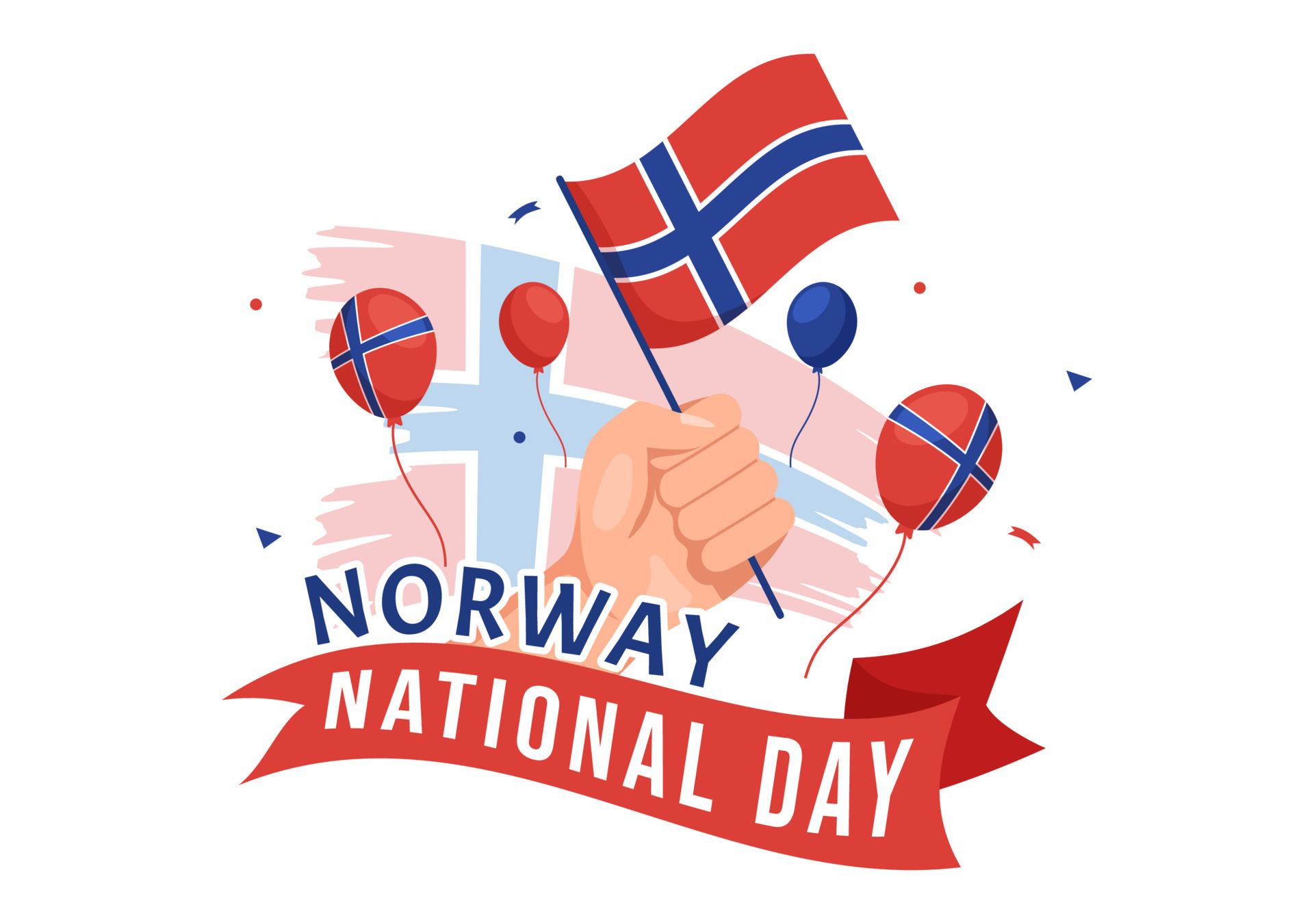 Norway National Day On May 17 Illustration With Flag Norwegian And norway-national-day-on-may-17-illustration-with-flag-norwegian-and