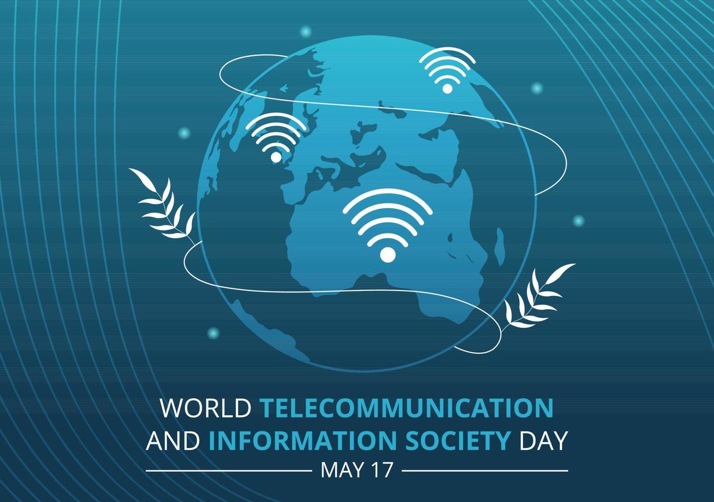 World Telecommunication and Information Society Day on May 17 Illustration with Communications Network Across Earth Globe in Hand Drawn Templates vector