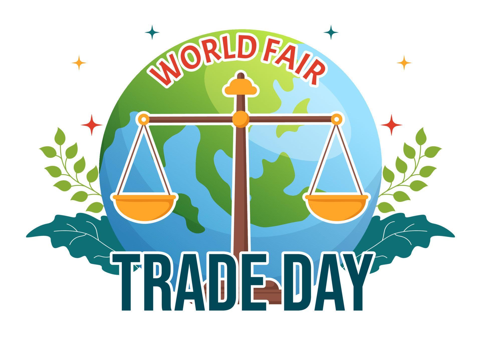 World Fair Trade Day Illustration with Scales Digitally, Climate