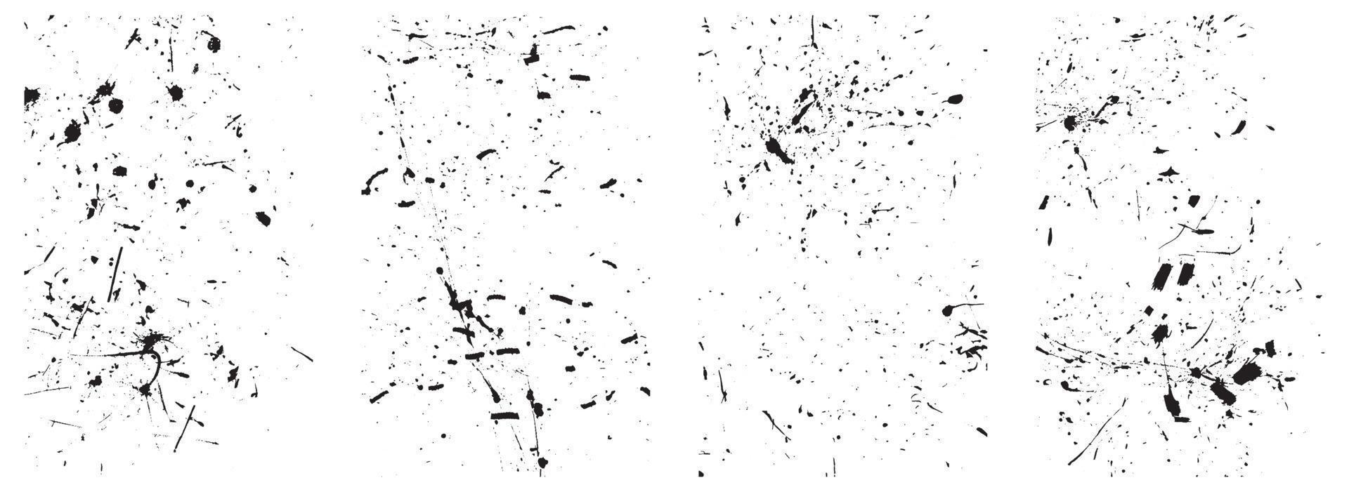 Set of Black and White Distressed Textures. Grunge Backgrounds and Overlays. EPS 10. vector