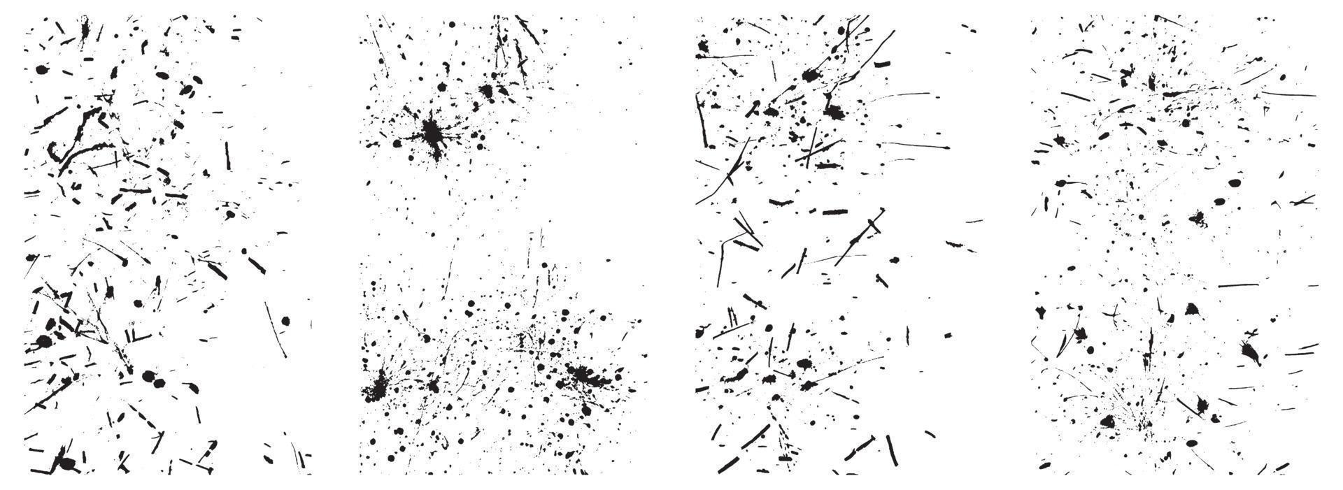 Set of Black and White Distressed Textures. Grunge Backgrounds and Overlays. EPS 10. vector