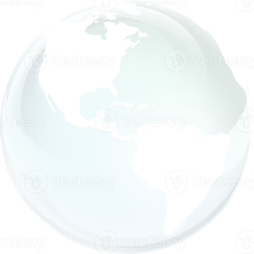 transparent glass globe of Earth png