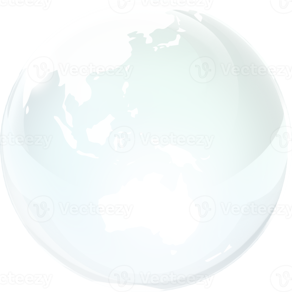 transparent glass globe of Earth png