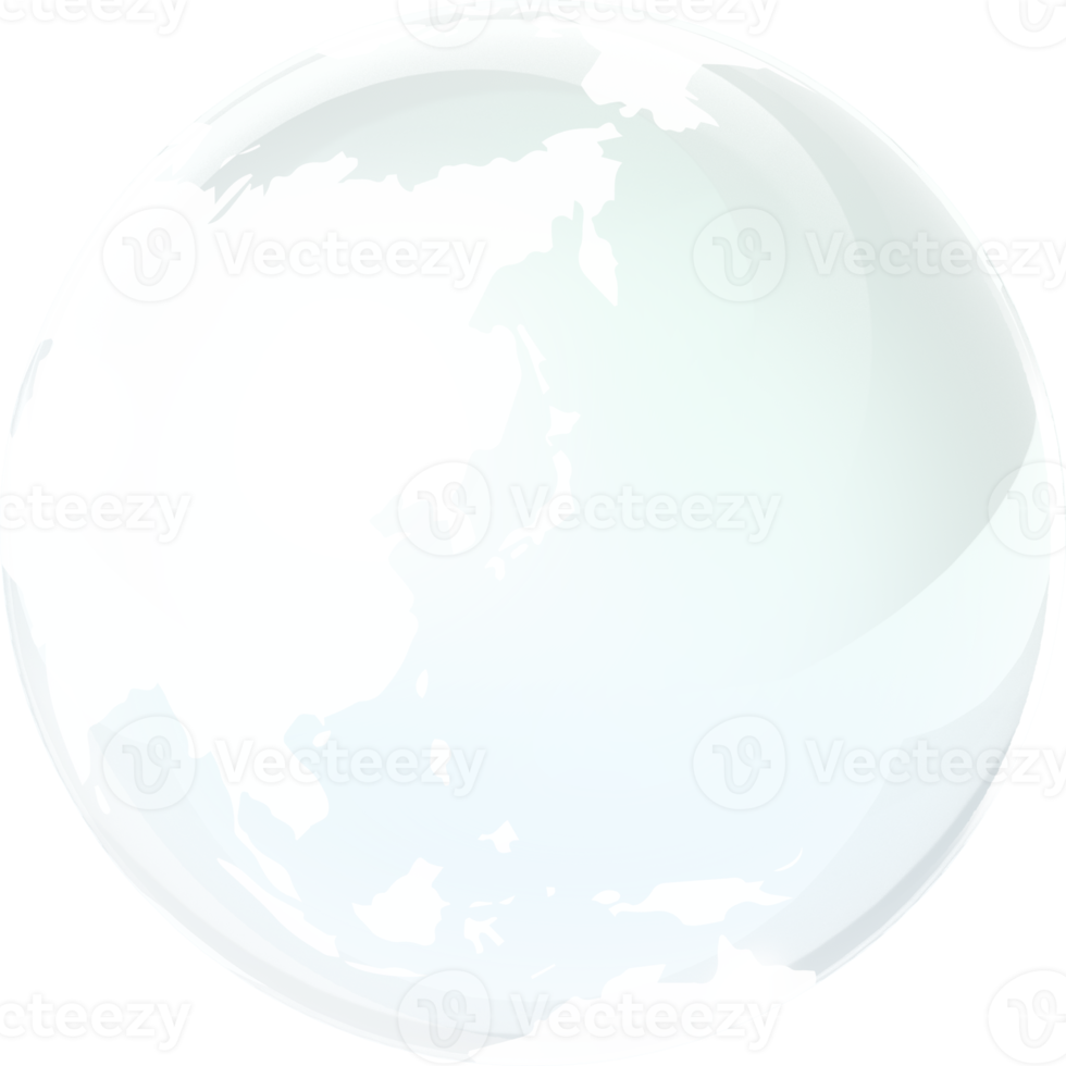 transparent glass globe of Earth png