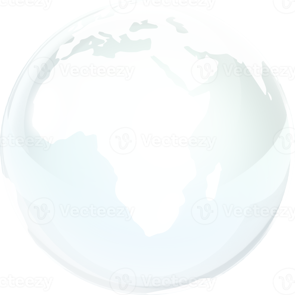 transparent glass globe of Earth png