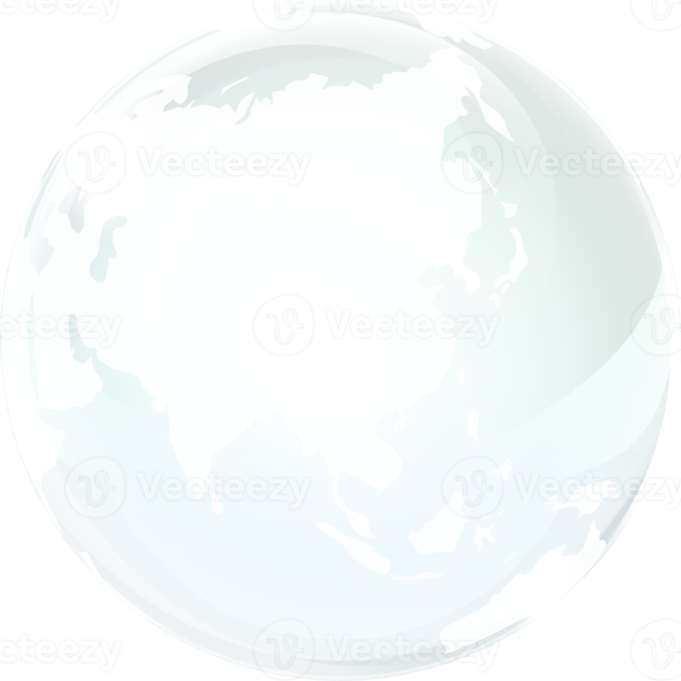 transparent glass globe of Earth png