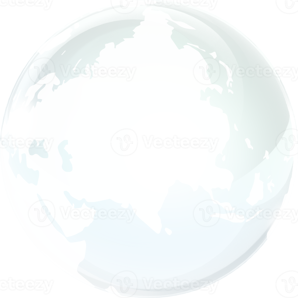 transparent glass globe of Earth png