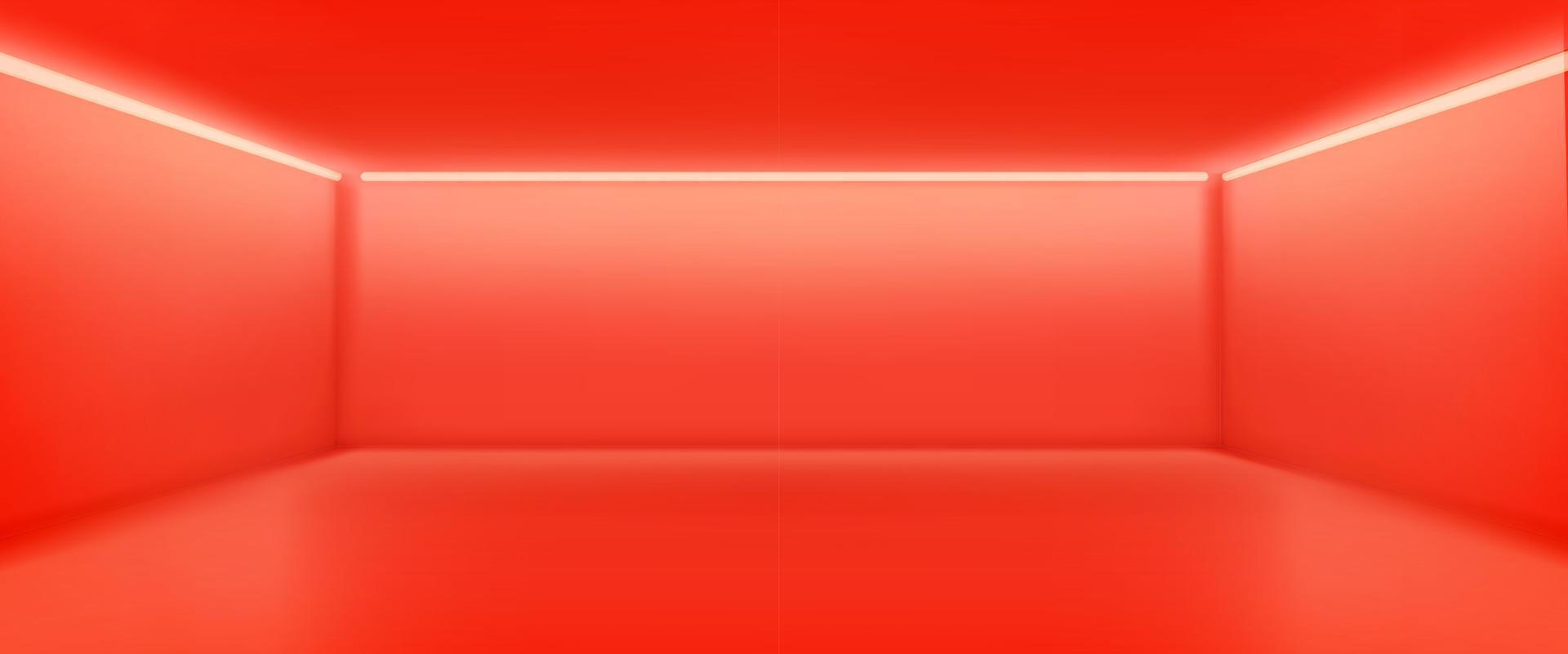 Empty red room. 3d studio background vector