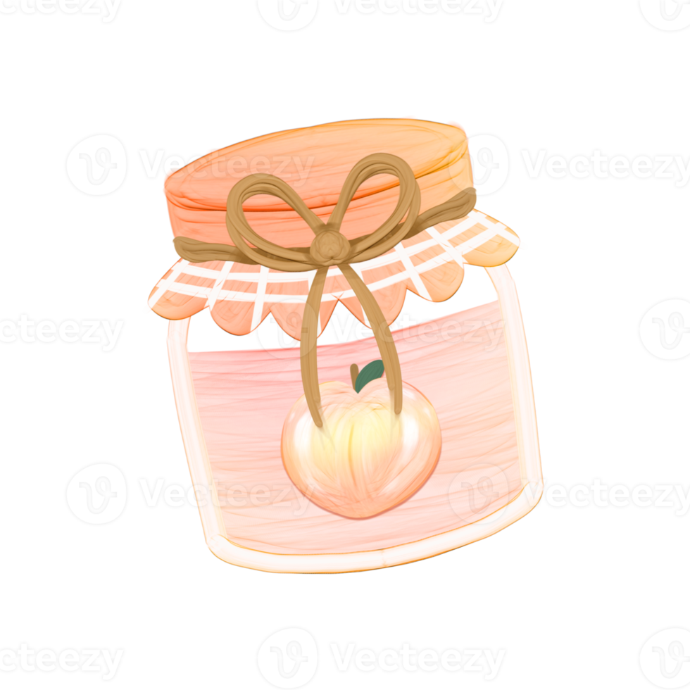 linda melocotón mermelada tarro estacionario pegatina petróleo pintura png