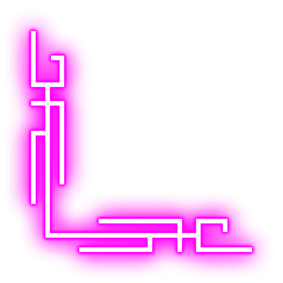 Neon- glühend Rand Ecke png