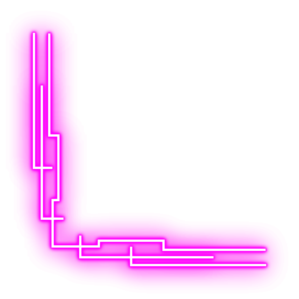 Neon- glühend Rand Ecke png