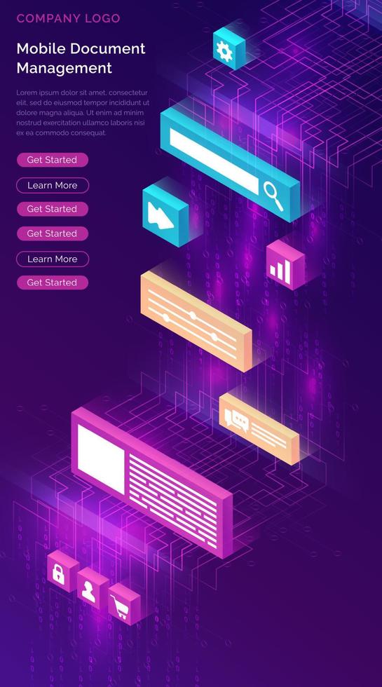 Document manager business isometric concept vector