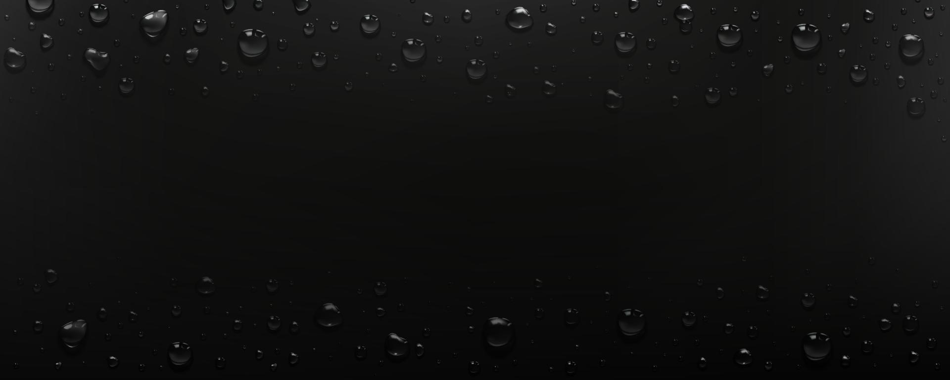 Black realistic condensation water drop vector