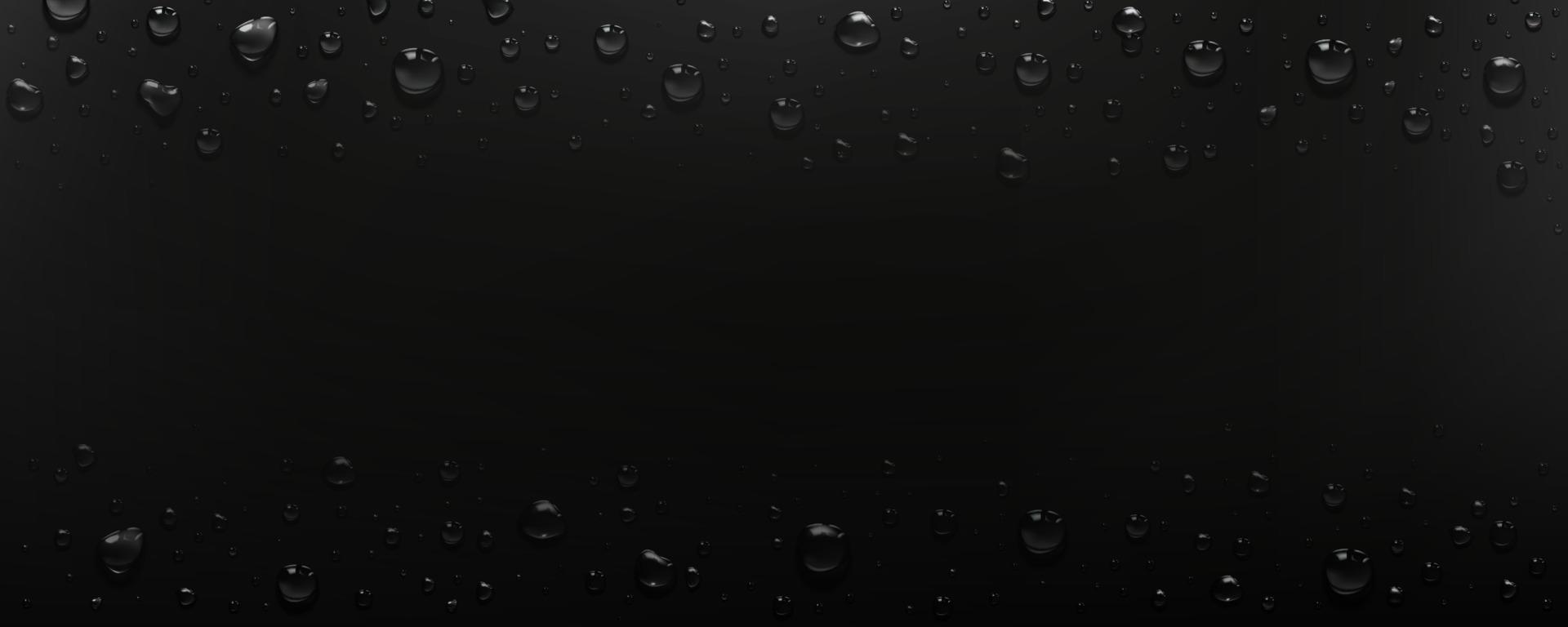 Black realistic condensation water drop vector