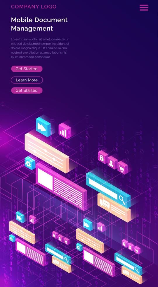 documento gerente negocio isométrica concepto vector