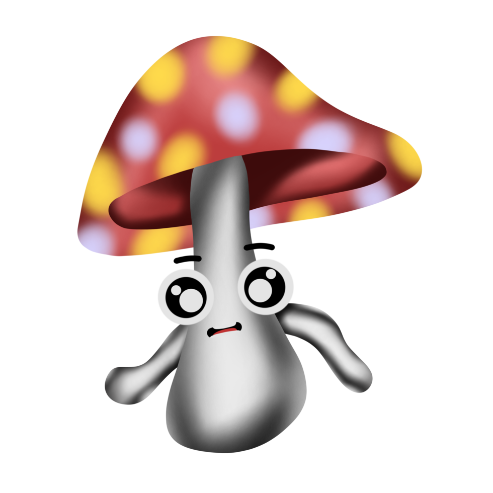 champignon personnage dessin animé mignonne png