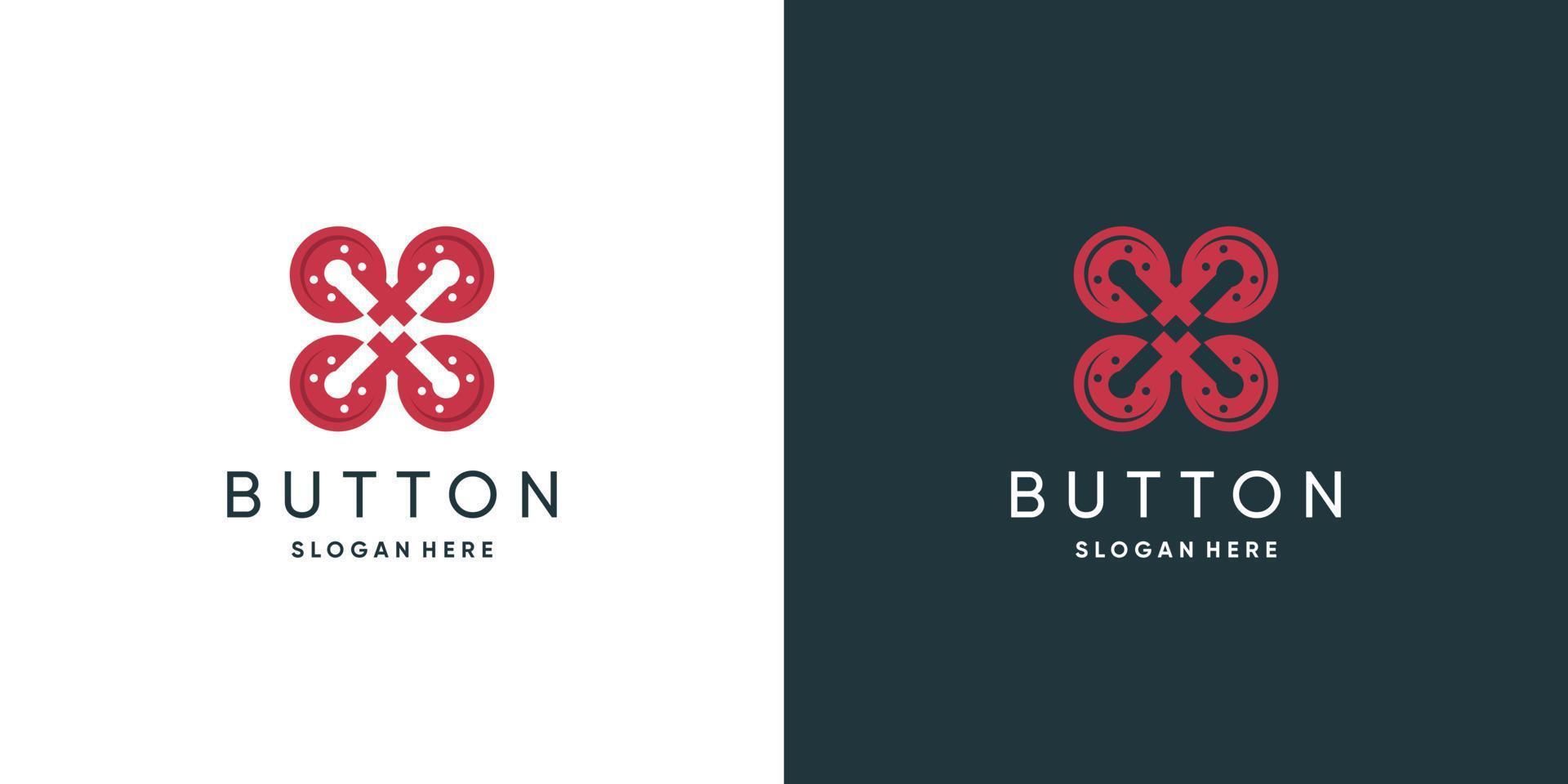 Fashion logo design with button concept idea vector