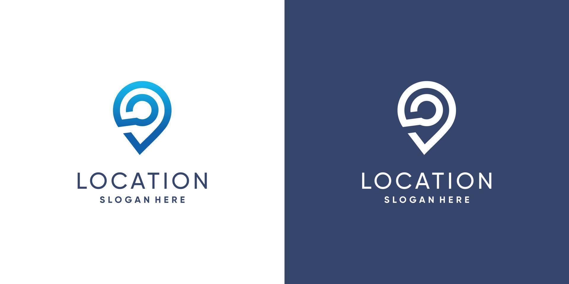 Pin location logo design with creative modern idea vector