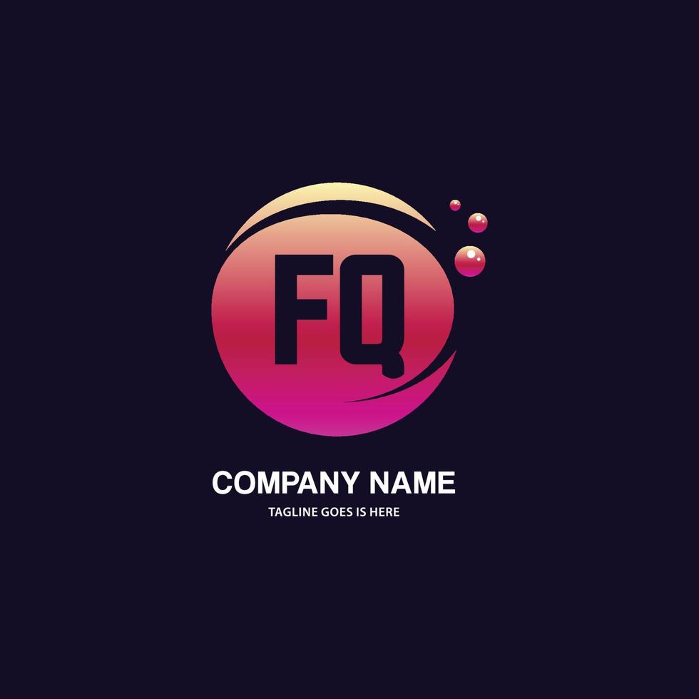 FQ initial logo With Colorful Circle template vector