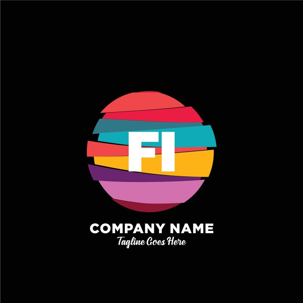 FI initial logo With Colorful template vector. vector