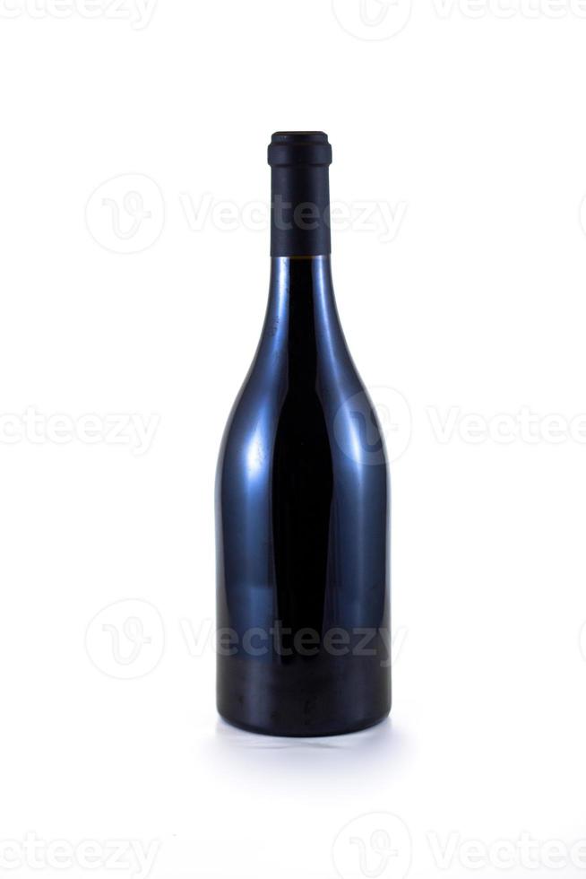 Blank bottle of red wine photo