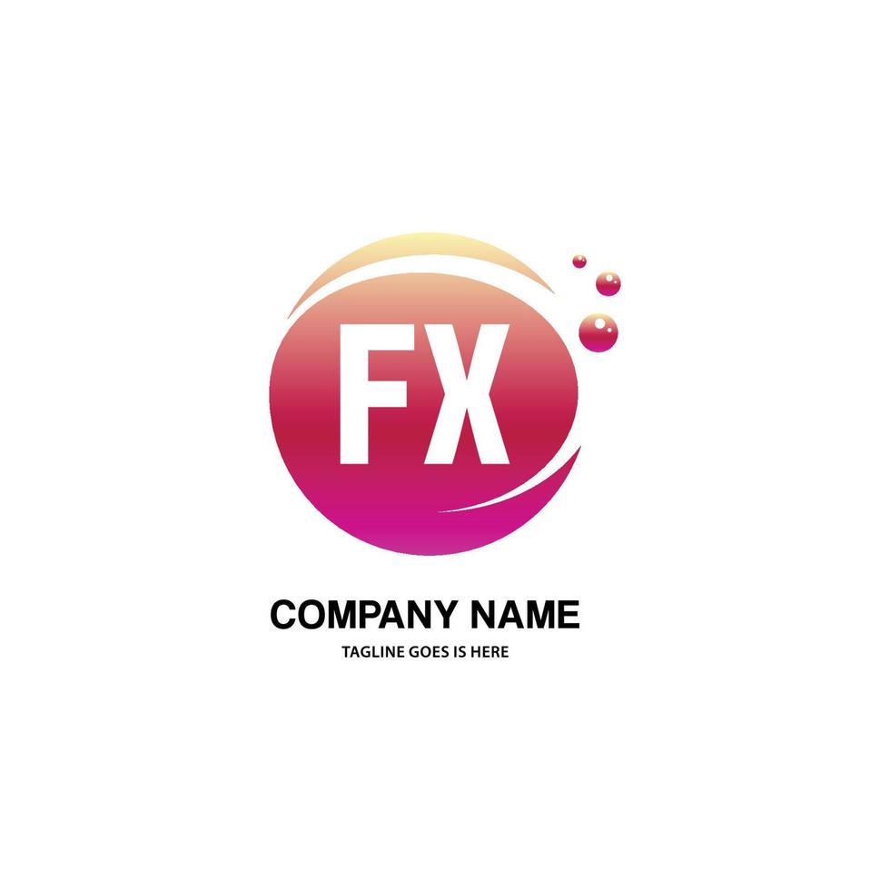 FX initial logo With Colorful Circle template vector