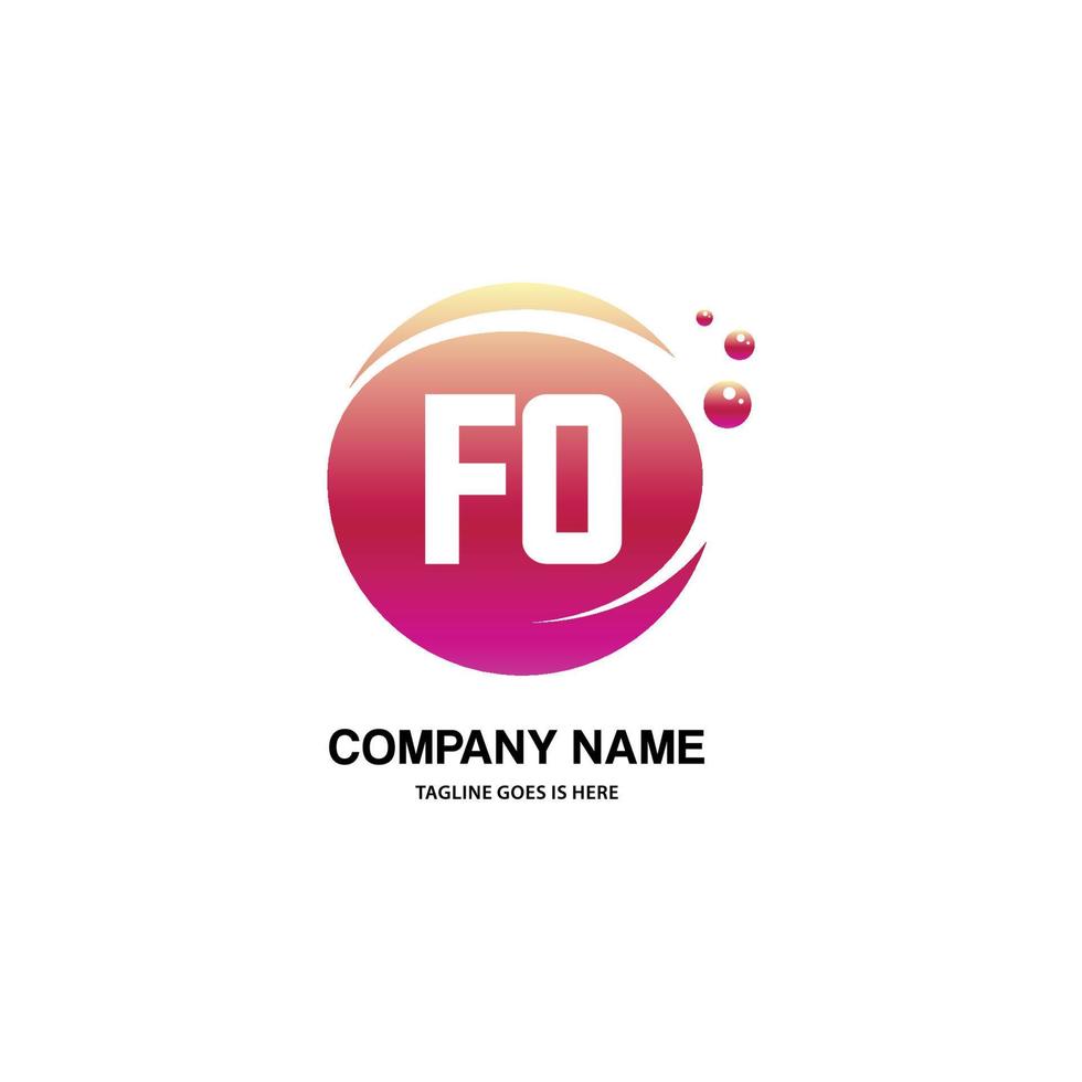 FO initial logo With Colorful Circle template vector