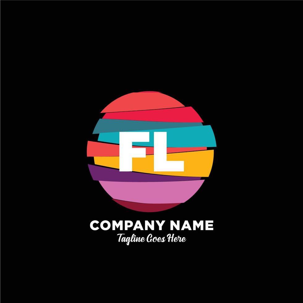 FL initial logo With Colorful template vector. vector