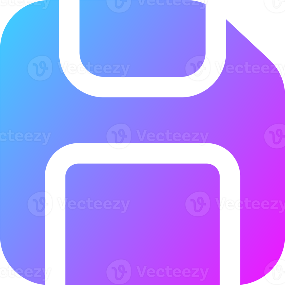 Disk icon in gradient colors. Floppy disk sign for storage. png