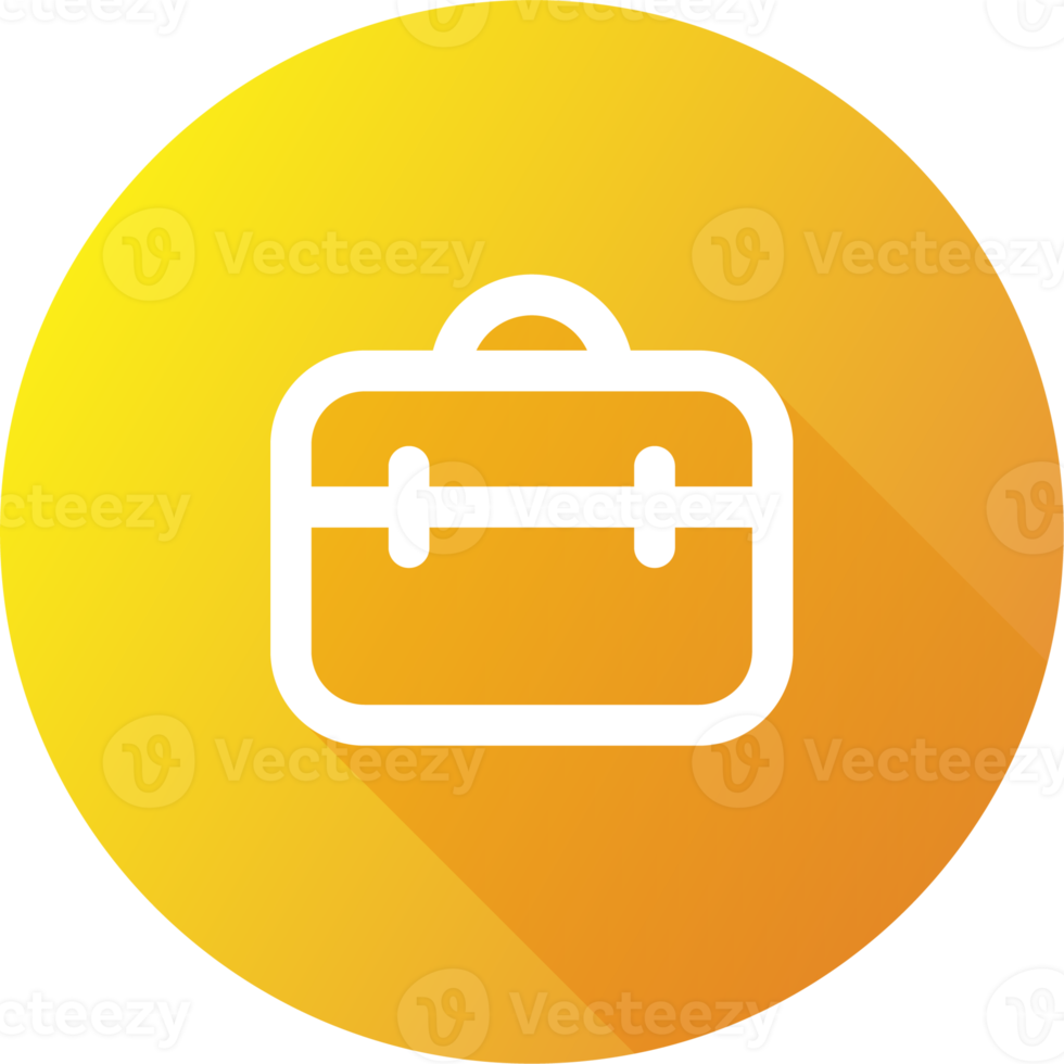 Briefcase icon in flat design style. Business signs illustration. png