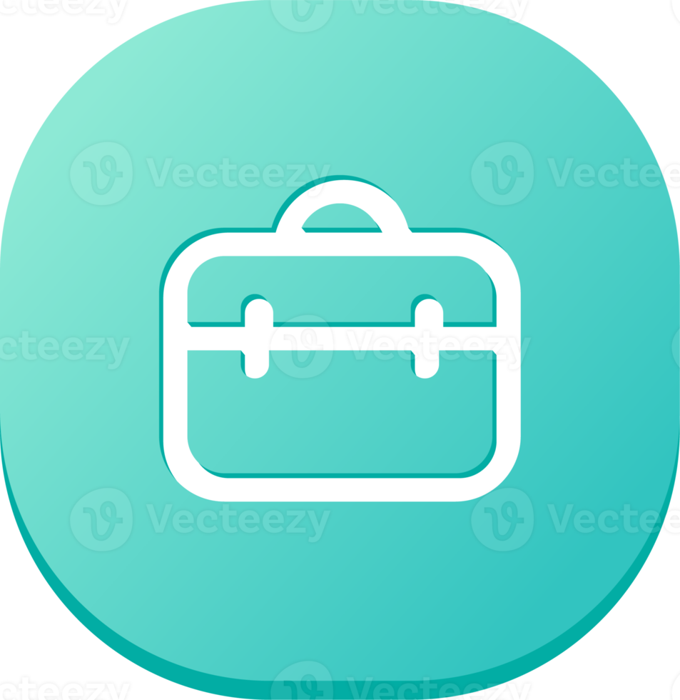 Briefcase icon in flat design style. Business signs illustration. png