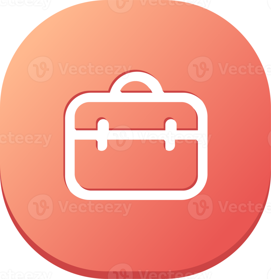 Briefcase icon in flat design style. Business signs illustration. png