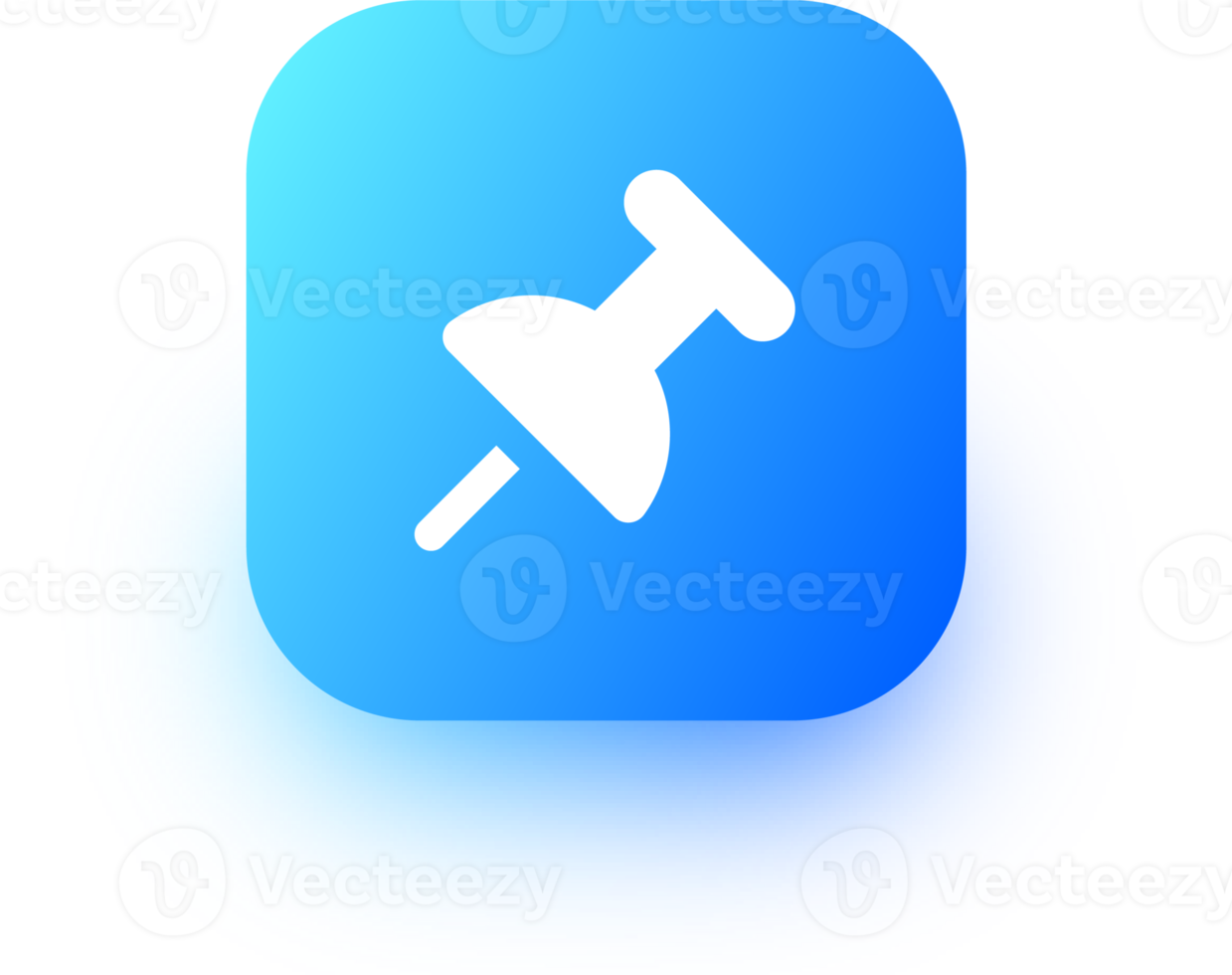 drücken Stift Symbol im Platz Gradient Farben. Reißzwecke Zeichen Illustration. png