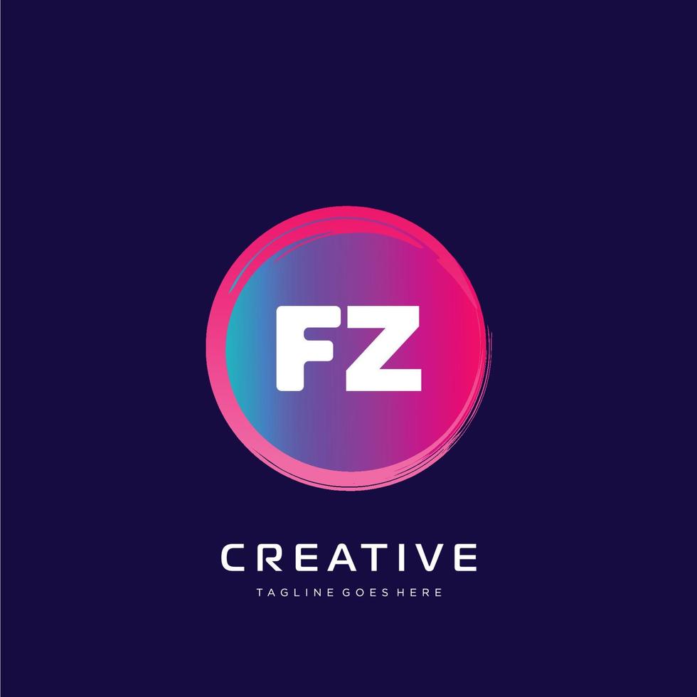 FZ initial logo With Colorful template vector. vector