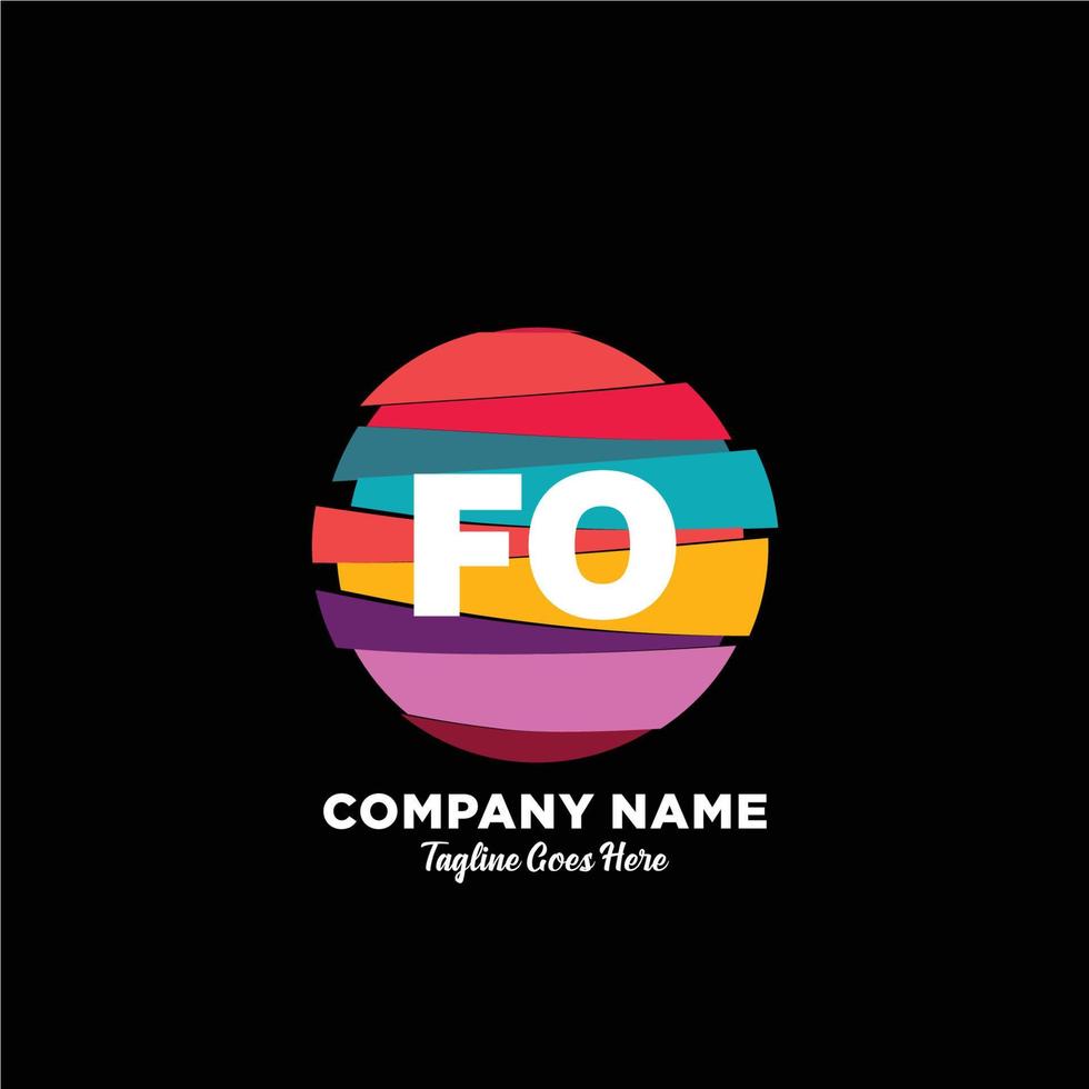 FO initial logo With Colorful template vector. vector